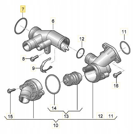 ORING TERMOSTATU SKODA FABIA 1.4 04L121119 ORYGINA