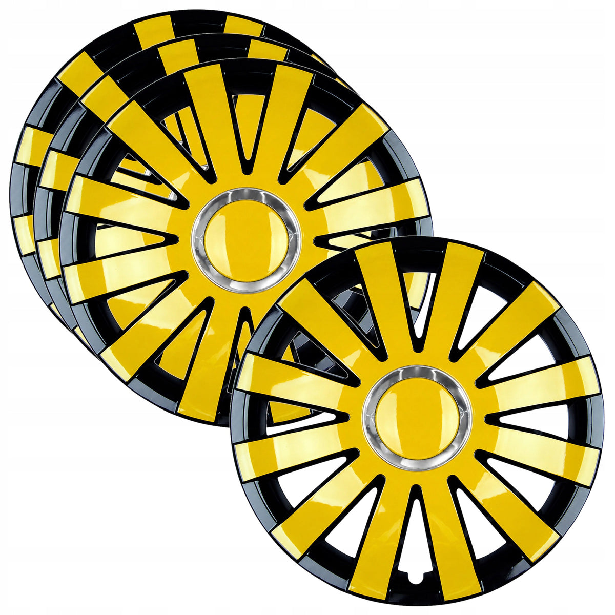 KOŁPAK DO FELGI STALOWEJ 16 CALI 16" UNIWERSALNY CZARNO ŻÓŁTY CHROM ONYX