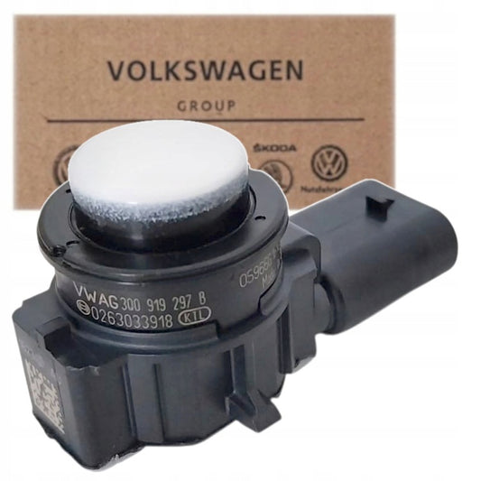 CZUJNIK PDC COFANIA PARKOWANIA 3Q0919297B 0263033918 SKRAJNY BIAŁY VW SKODA