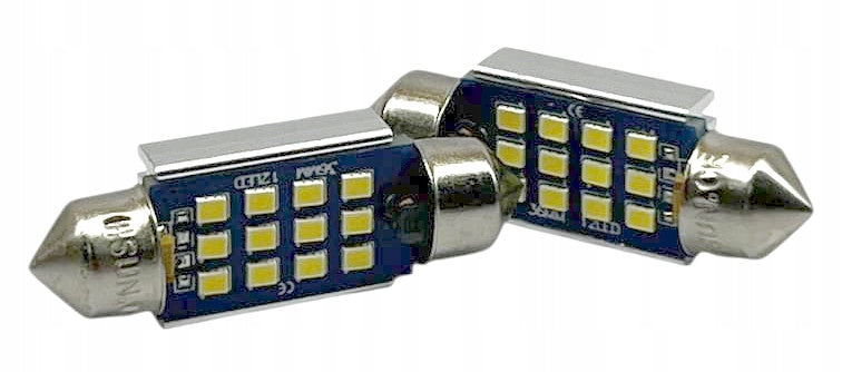 ŻARÓWKI LED C5W 36mm 12LED CANBUS 6000K 12-24V ZESTAW - 2 SZTUKI