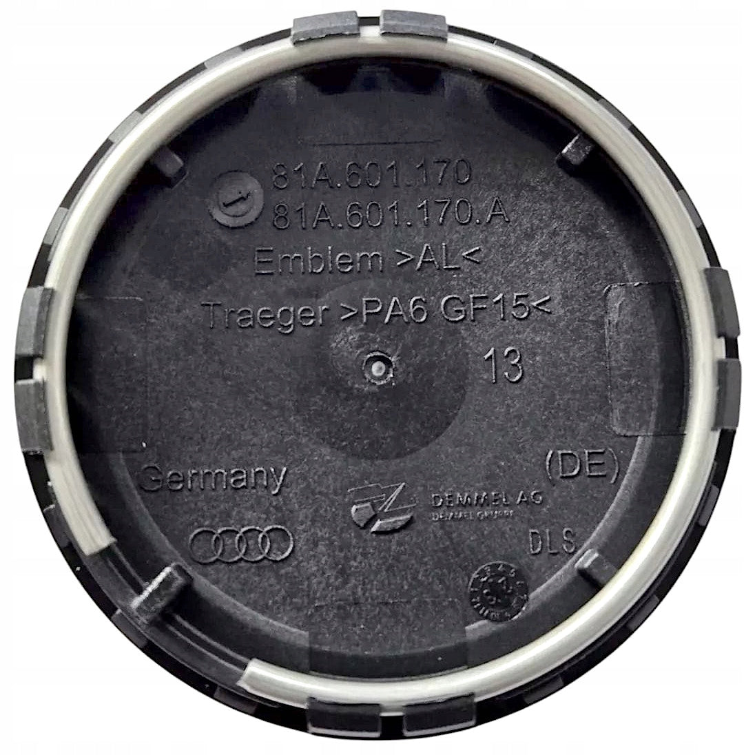 DEKIELEK AUDI ZNACZKI KAPSEL 61mm 81A601170 ZESTAW 4 SZTUKI 81A601170A RS