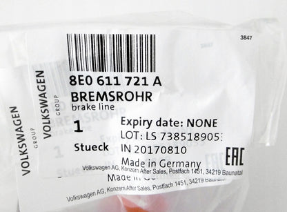 8E0611721A RURKA PRZEWÓD HAMULCOWY PRZÓD LEWY VW AUDI