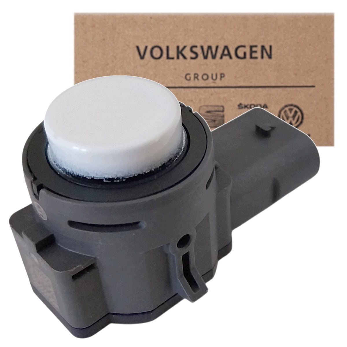 CZUJNIK PDC COFANIA PARKOWANIA 1EA919275B 0263063289 BIAŁY POŁYSK AUDI VW