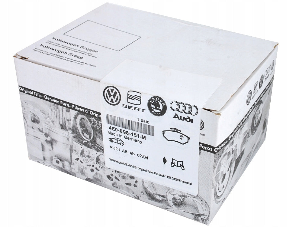 KLOCKI HAMULCOWE PRZÓD AUDI A6 C6 ORYGINAŁ ASO OE 4E0698151M GDB1617 OE VAG