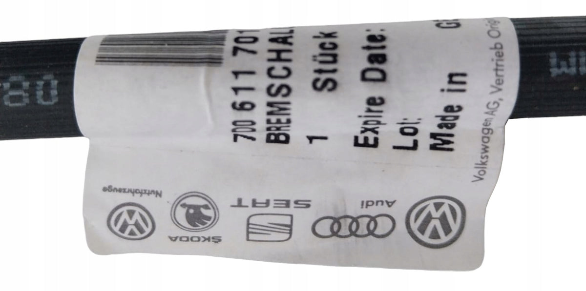 ORYGINALNY PRZEWÓD HAMULCOWY GIĘTKI PRZÓD VW TRANSPORTER IV 4 T4 7D0611701E