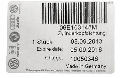 NOWA ORYGINALNA USZCZELKA GŁOWICY AUDI A6 C7 A8 D3 2.8 3.2 TSI 06E103148M