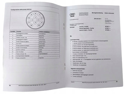 ZESTAW MONTAŻOWY DO HOLOWANIA WIĄZKA HAKA MODUŁ 8P0055204H AUDI A3 8P 03-13