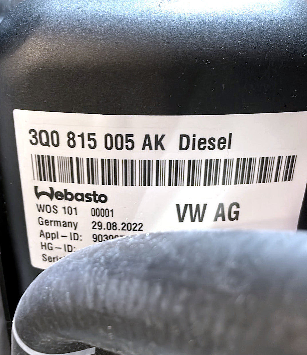 OGRZEWANIE WEBASTO 3Q0815005AK VW SEAT SKODA AUDI NOWY ORYGINAŁ