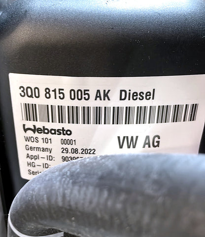 OGRZEWANIE WEBASTO 3Q0815005AK VW SEAT SKODA AUDI NOWY ORYGINAŁ