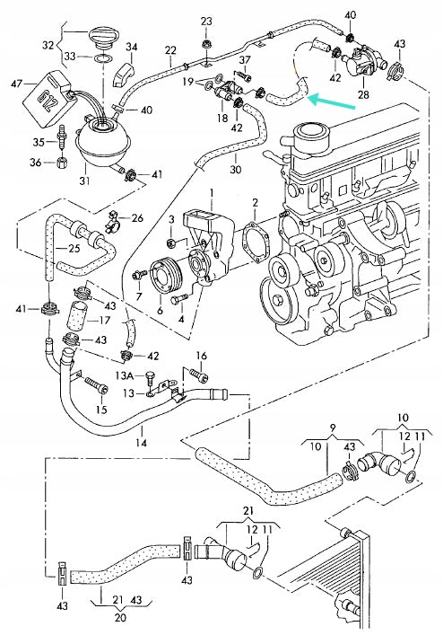 RURA WĄŻ PRZEWÓD WĄŻ WODY WODNA SKODA FABIA I 1.0 1.4 1999-2003 6Y0819371