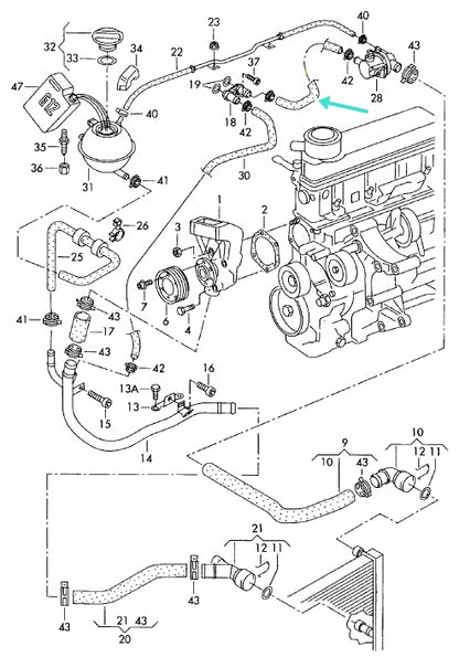 RURA WĄŻ PRZEWÓD WĄŻ WODY WODNA SKODA FABIA I 1.0 1.4 1999-2003 6Y0819371